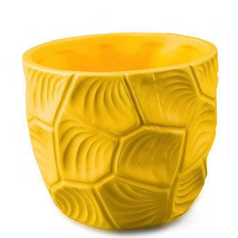 Керамический вазон жёлтый 11 х 11 х 10 см