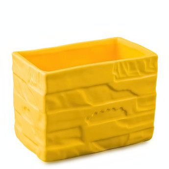 Керамический вазон жёлтый 14 х 9 х 10 см