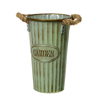 Кашпо декоративне металеве "GARDEN" зелене - 30 см