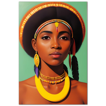 Картина на полотні, портрет стилізація, абстракція, розмір на вибір, африканська серія (AFR-00012-ii)