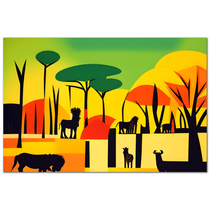 Картина на полотні, пейзаж, абстракція, розмір на вибір, африканська серія (AFR-00016-ii)