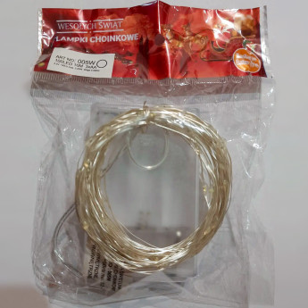 Светодиодная гирлянда на батарейках РОСА 100 LED, 10 м, белая. Новогодняя гирлянда