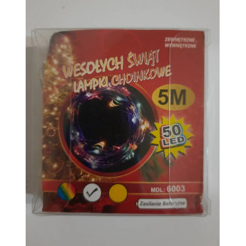Светодиодная гирлянда на батарейках РОСА 50 LED, 5 м, белая. Новогодняя гирлянда