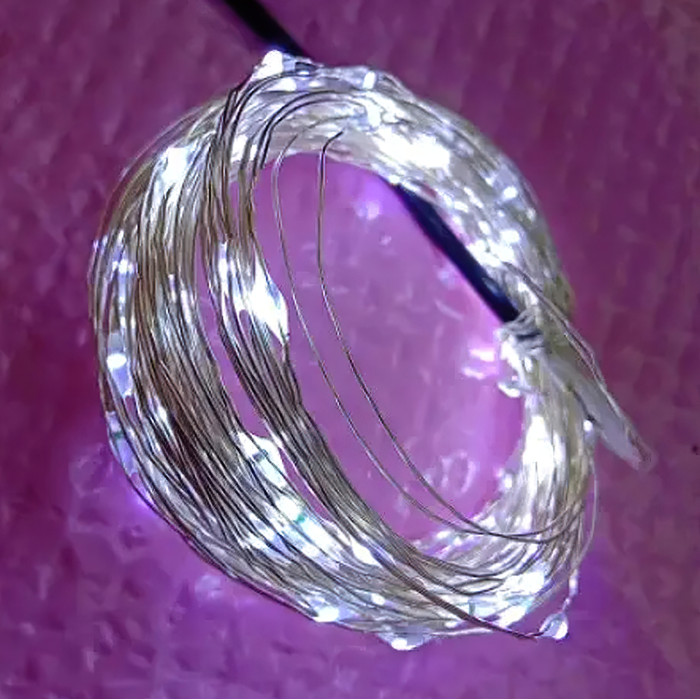 Светодиодная гирлянда РОСА 50 LED, 5 м, белая. Новогодняя гирлянда