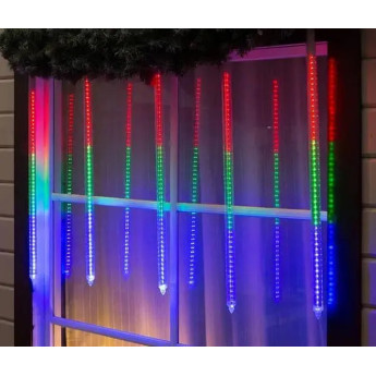 Новогодняя LED гирлянда «Метеоритный дождь». Светодиодная штора, 8 палочек, 3 м, мультиколор