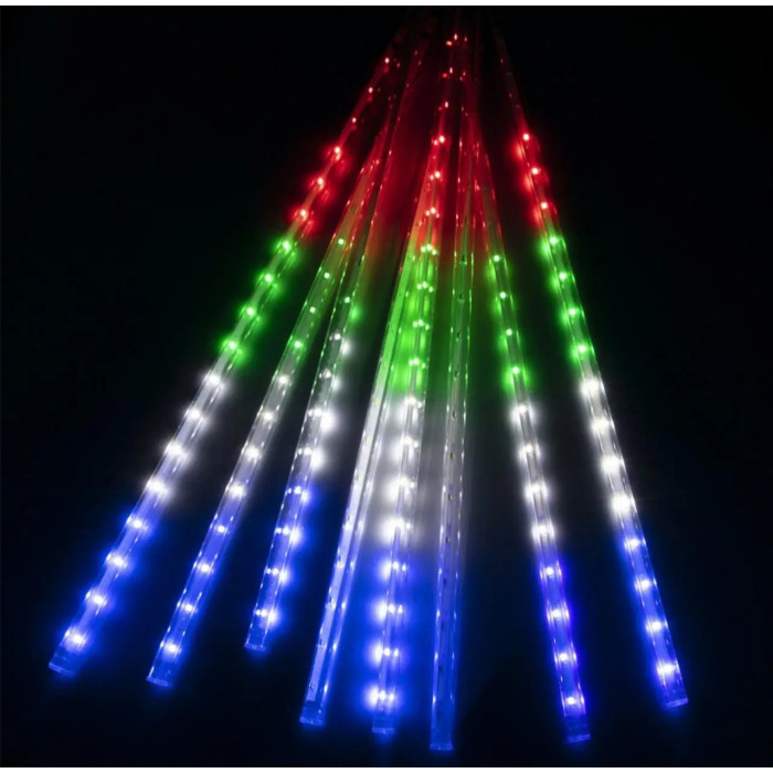 Новогодняя LED гирлянда «Метеоритный дождь». Светодиодная штора, 8 палочек, 3 м, мультиколор