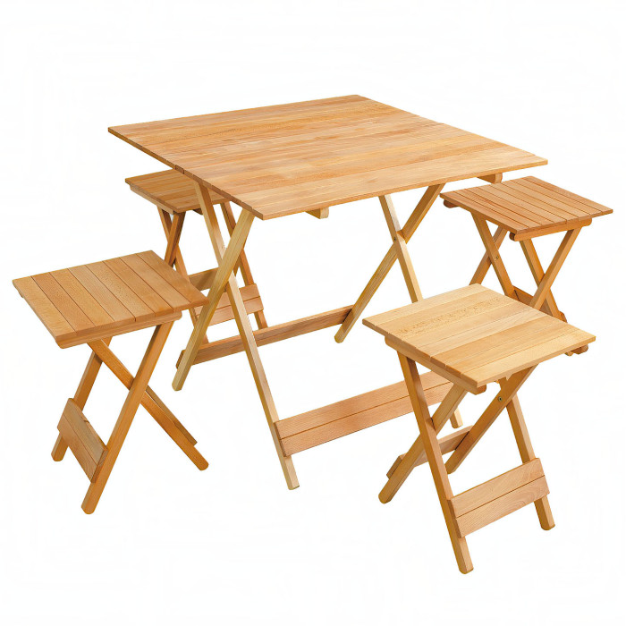 Садовый стол, раскладной, деревянный 720x720x710 мм